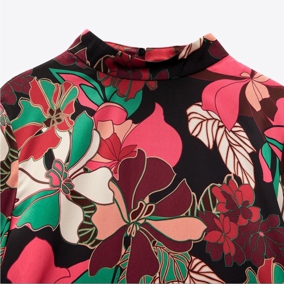 Zara NWT floral print satin effect dress - Picture 8 of 11
